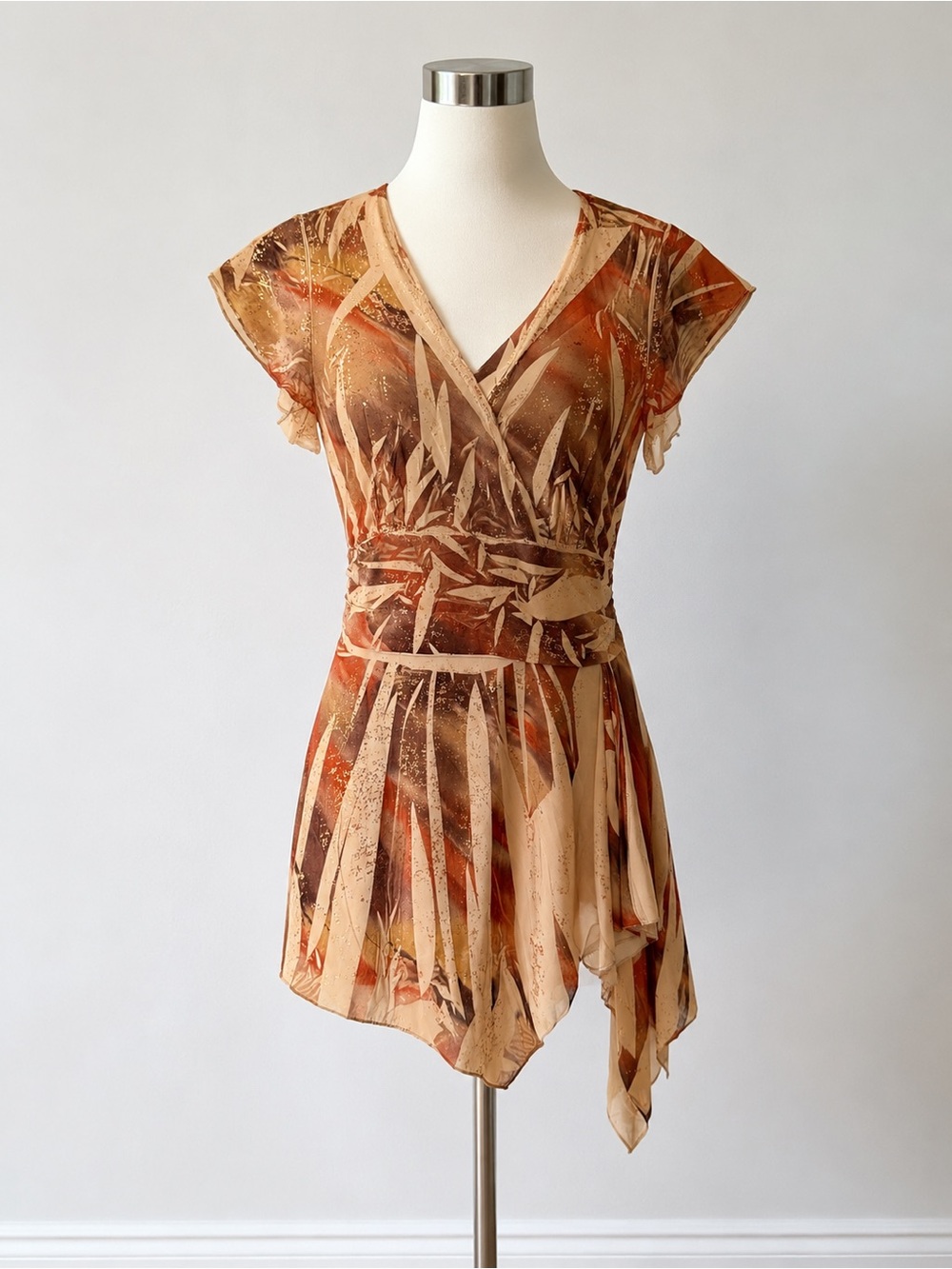 MKM Designs Vintage Y2K Abstract Print Blouse - Size M